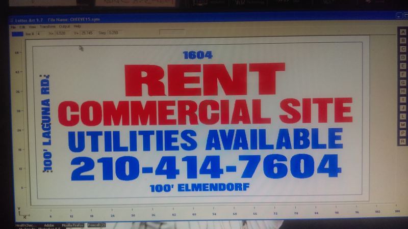 Commercial site for rent sign with utilities available